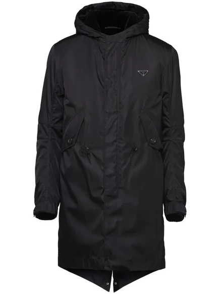 Парка с капюшоном из нейлона Prada Re-Nylon black