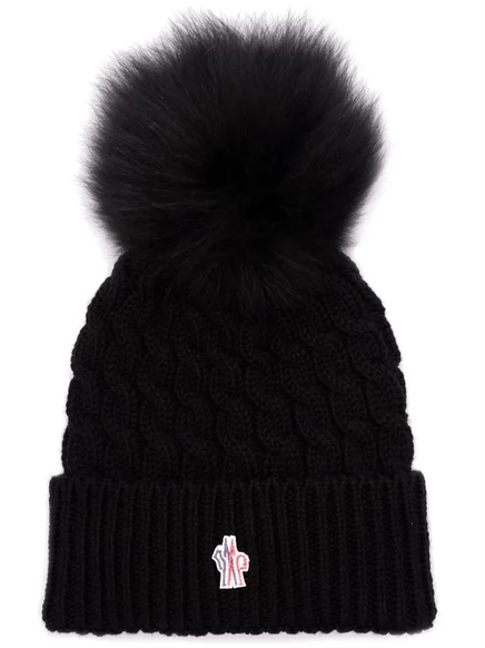 Женская шерстяная шапка Moncler Grenoble, черная