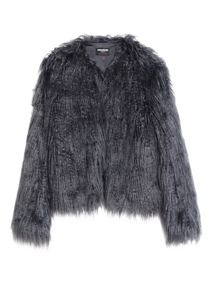 Женское пальто из экомеха Zadig & Voltaire, серое