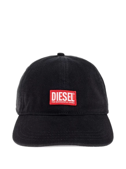 Мужская бейсболка Diesel с нашивкой логотипа, черная