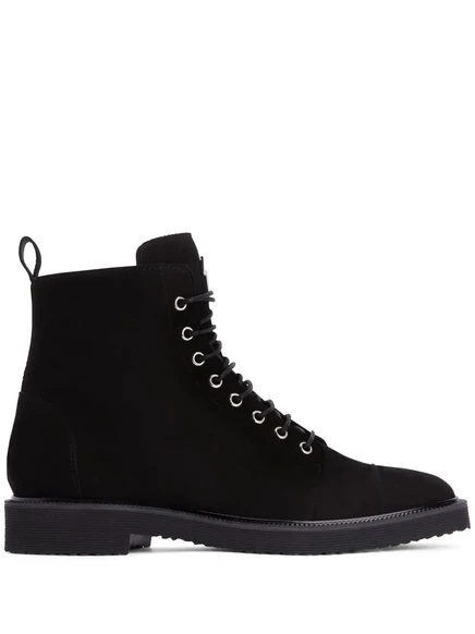Замшевые ботильоны на шнуровке от Giuseppe Zanotti black