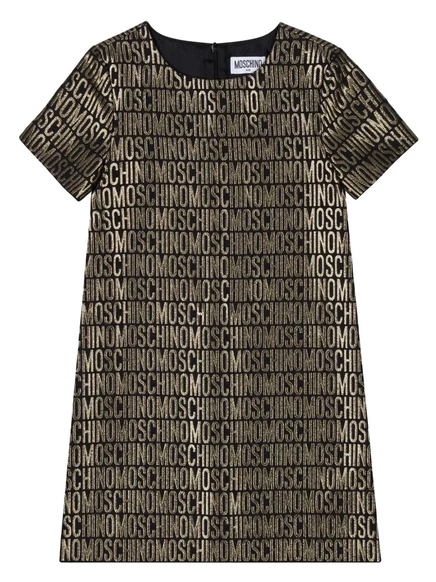 Платье для девочек Moschino Kids с логотипом, золотое