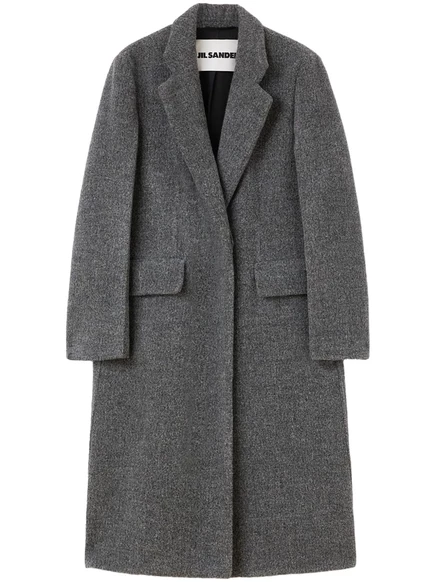 Сшитое на заказ пальто с вырезанными лацканами от Jil Sander  grey