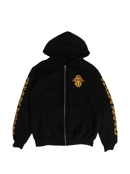 Мужская худи Chrome Hearts с логотипом-кинжалом на молнии, черная