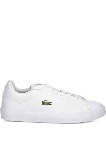 Женские кеды Lacoste из тиснёной кожи с крокодилом, белые