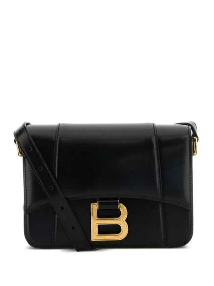 Женская сумка Balenciaga Hourglass кожаная, черная