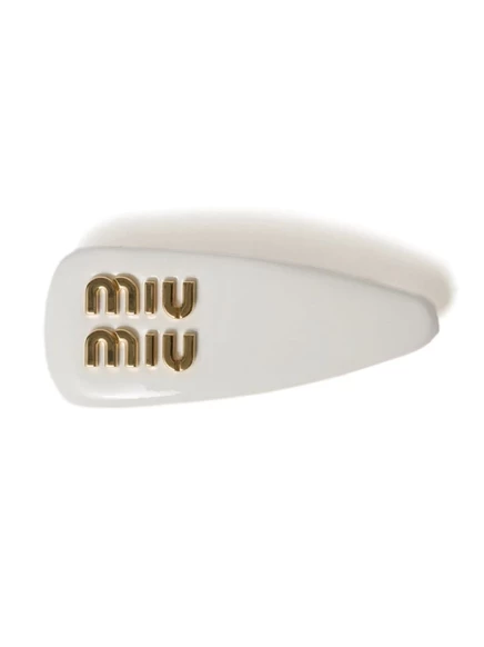 Женская заколка Miu Miu из кожи, белая