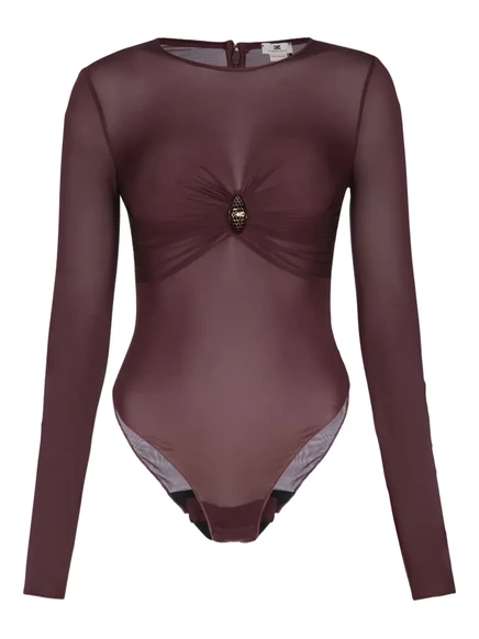 Женское боди Elisabetta Franchi с декором, бордовое