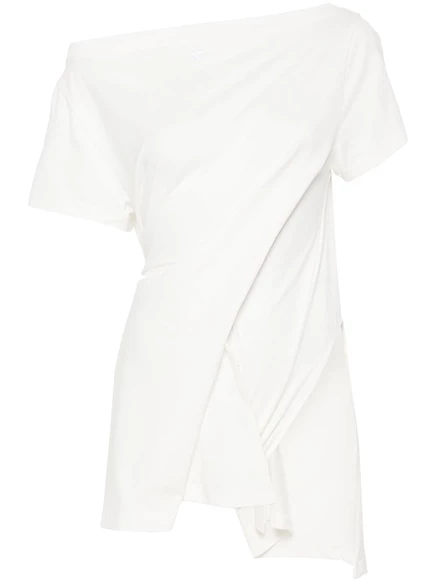 Женское боди Courrèges хлопковое с лодочкой, белое