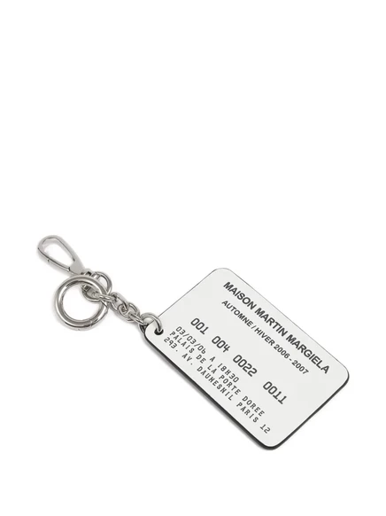 Брелок Maison Margiela Card, черный с серебристой фурнитурой