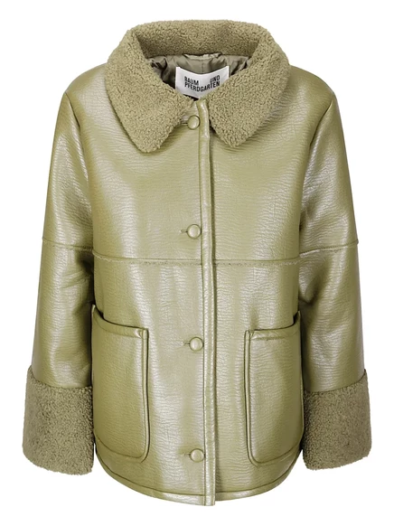 Пальто с воротником из овечьей шерсти Baum Und Pferdgarten Birdie green