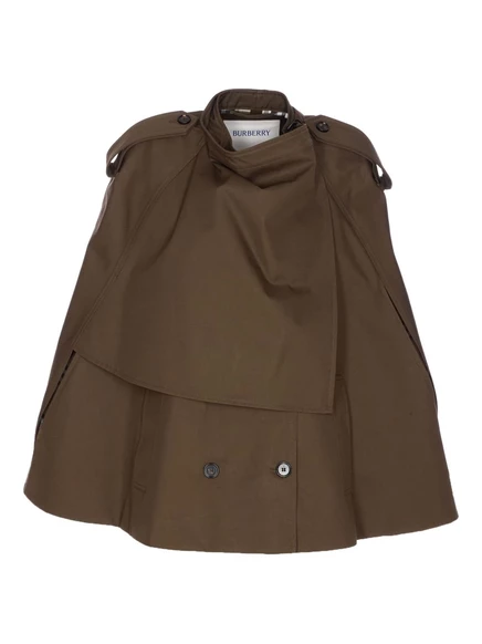 Двубортная накидка Burberry brown