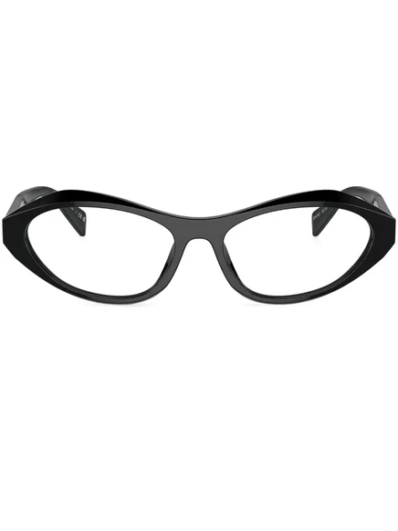 Очки в овальной оправе с выгравированным логотипом Prada Eyewear black