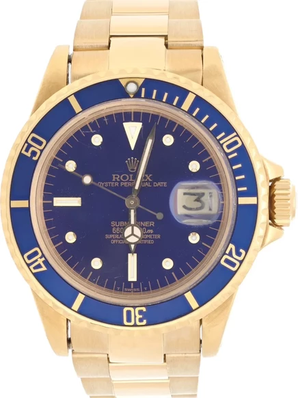 Мужские часы Rolex Submariner 40 мм 18kt желтого золота, синий