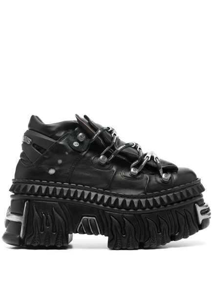 Новые кожаные кроссовки VETEMENTS x в стиле рок black