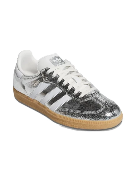 кроссовки adidas Kids Samba OG из потрескавшейся кожи silver