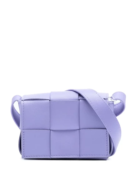 Сумка через плечо Bottega Veneta, бывшая в употреблении, 2019-2025 Extra Mini Nappa Maxi Intrecciato Cassette purple