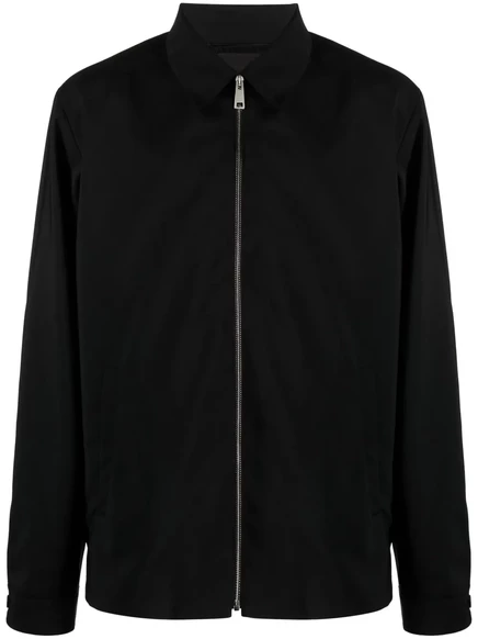 Куртка-рубашка из смесовой шерсти Prada на молнии black