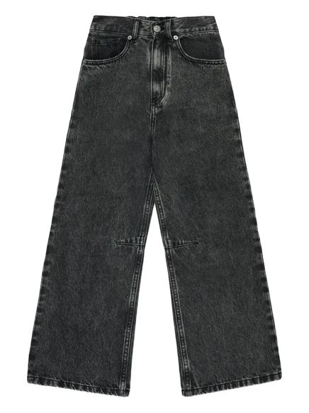 Детские джинсы MM6 Maison Margiela Kids прямого кроя, черные