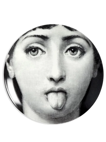 Тарелка Fornasetti N82, 26 см, черно-белая