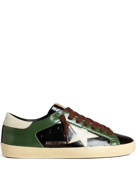 Кожаные кроссовки с низким верхом Golden Goose Super-Star LTD green