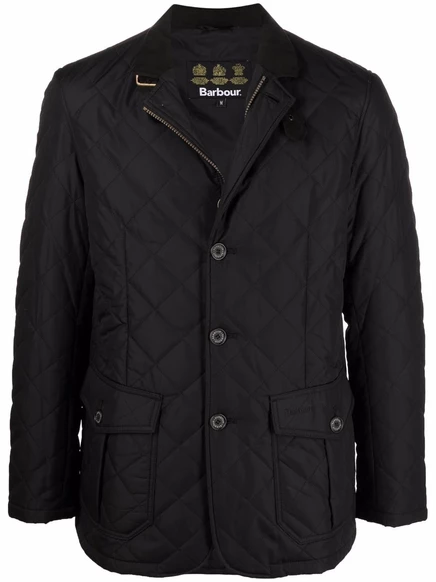 Мужская стеганая пуховая куртка Barbour Lutz, черная