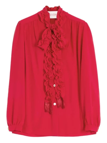 Рубашка из крепдешина Valentino Garavani red