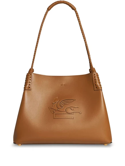 Женская сумка Etro Libra мини кожаная, коричневая