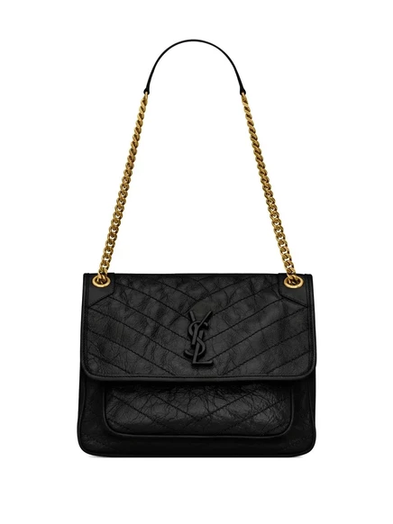 Сумка через плечо с логотипом Saint Laurent Niki и надписью 