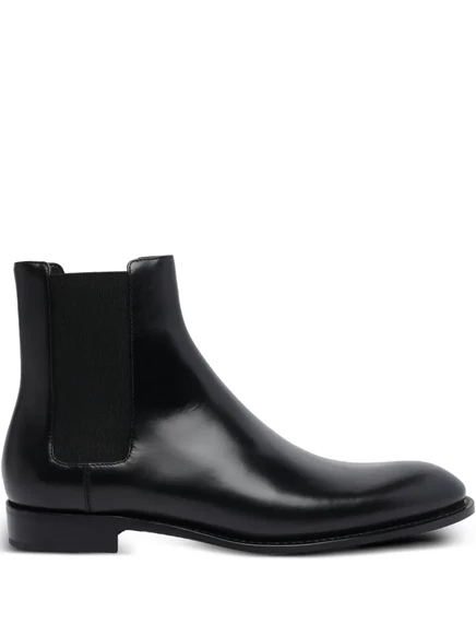 Слипоны Saint Laurent 25 мм Adrien с круглым носком black
