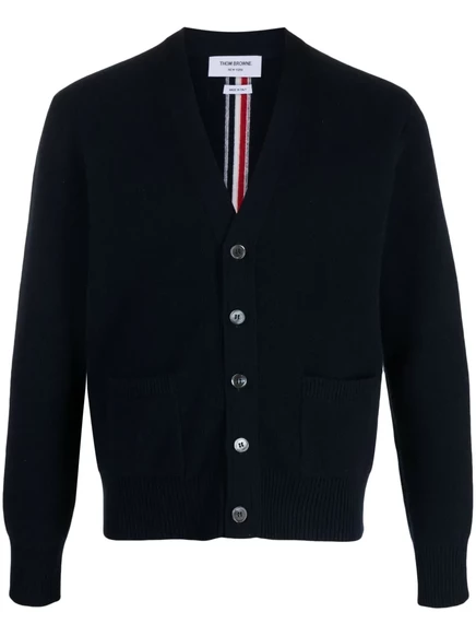 Мужской кардиган Thom Browne из шерсти, ворсистый, синий