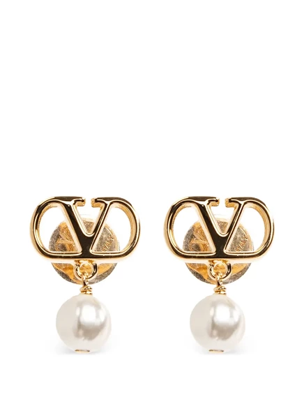 Серьги Valentino Garavani VLogo с жемчужиной, золотые