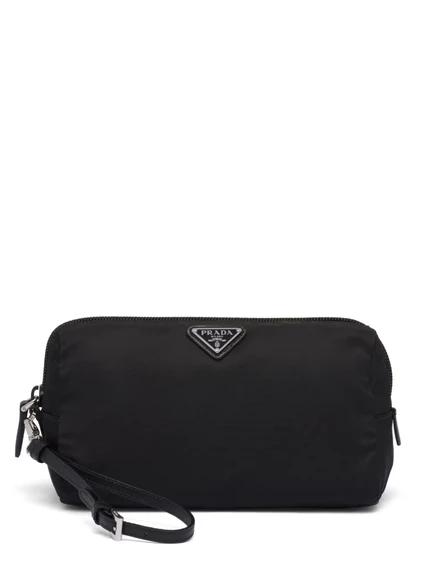 Женская косметичка Prada Re-Nylon на молнии, черная