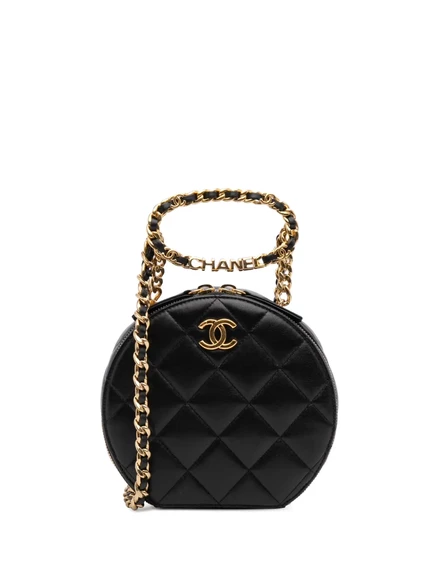 Женская сумка CHANEL Pre-Owned стеганая овальная, черная