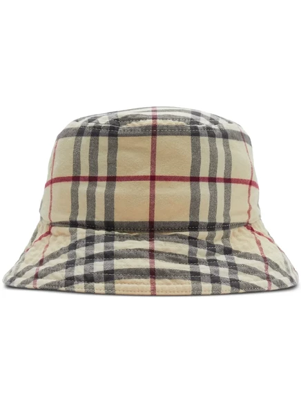 Унисекс панама Burberry Vintage Check из хлопка, бежевая