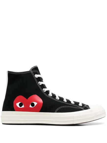 Унисекс высокие кеды Comme Des Garons Play x Converse, черные