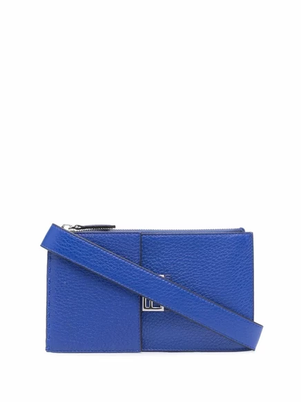 Мужская сумка через плечо Fendi с фирменной пластиной, синяя