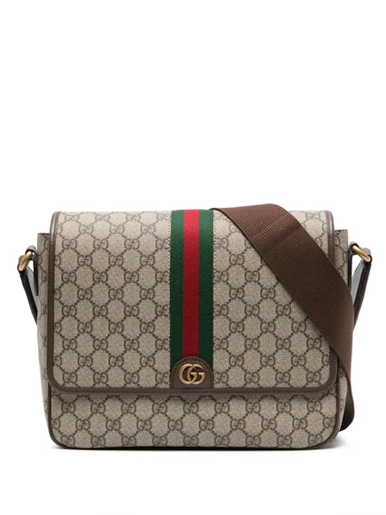 Мужская сумка-мессенджер Gucci Ophidia, бежевая/кофейная
