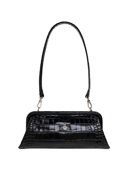 Женский клатч Vivienne Westwood Orb с тисненой эмблемой, черный