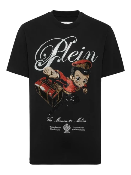 Мужская футболка Philipp Plein с кристаллами, черная