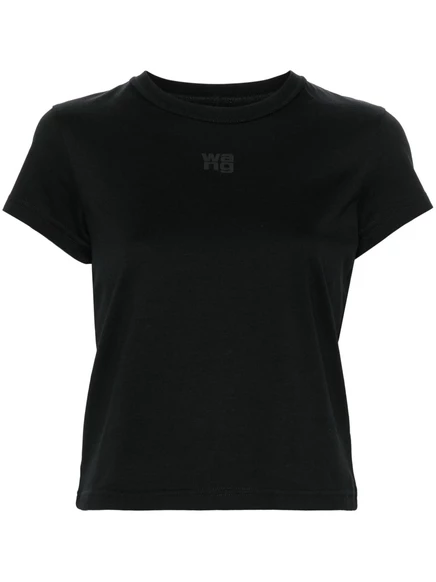 Женская футболка Alexander Wang с логотипом, черная
