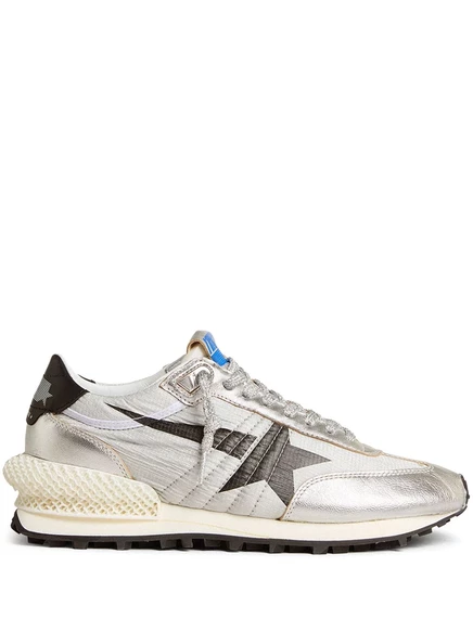 Кроссовки Golden Goose Running Marathon из ламинированной кожи silver