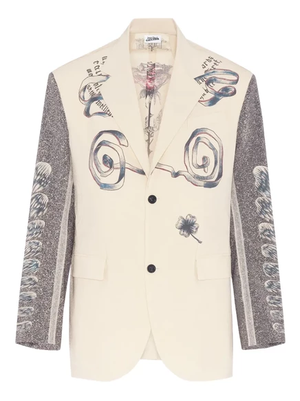 Унисекс пиджак Jean Paul Gaultier Multi-Tattoo, экрю