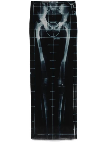 Женская юбка макси Jean Paul Gaultier X-Ray черная