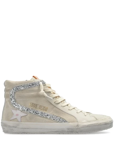 Женские кеды Golden Goose Slide высокие, замша, нейтральные