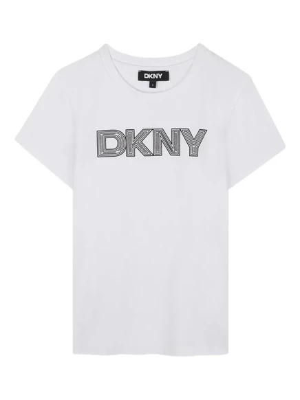 Детская футболка Dkny Kids с логотипом, белая