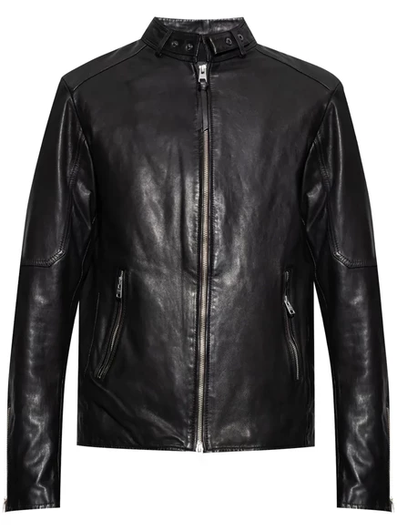 Мужская кожаная куртка AllSaints Cora, черная