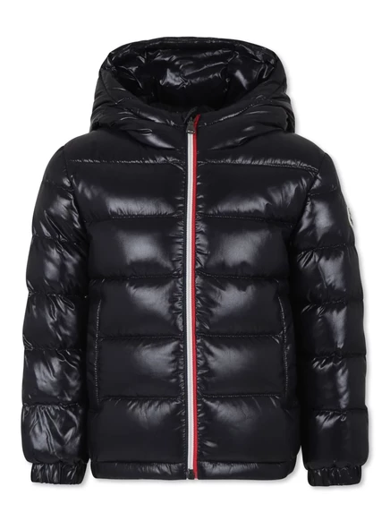 Детская пуховая куртка Moncler Enfant с капюшоном, черная