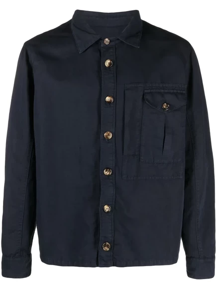 Пиджак-рубашка Brunello Cucinelli с длинным рукавом blue