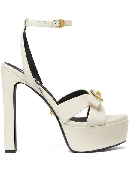 Женские босоножки Versace 140 мм Medusa кожаные, белые